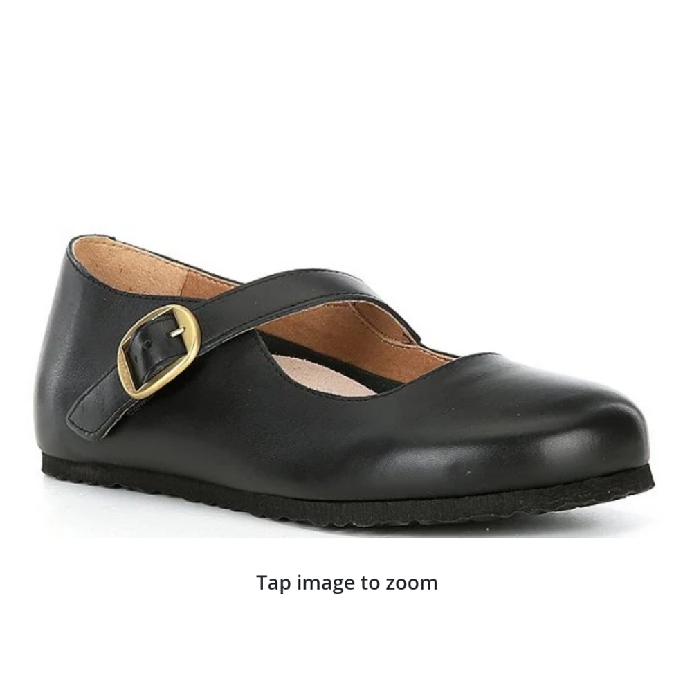 Birkenstock Black Mary Jane with Gold Buckle Strap